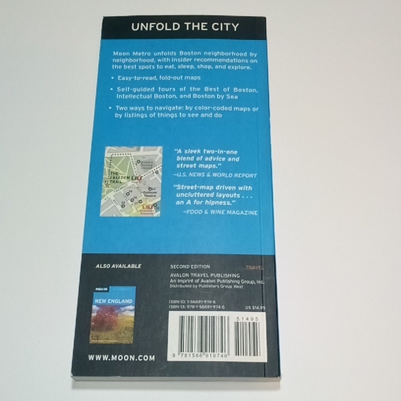 2/$15 Moon Metro Boston Travel Guide w/ Fold Out Maps Second Edition Paperback - Picture 2 of 8